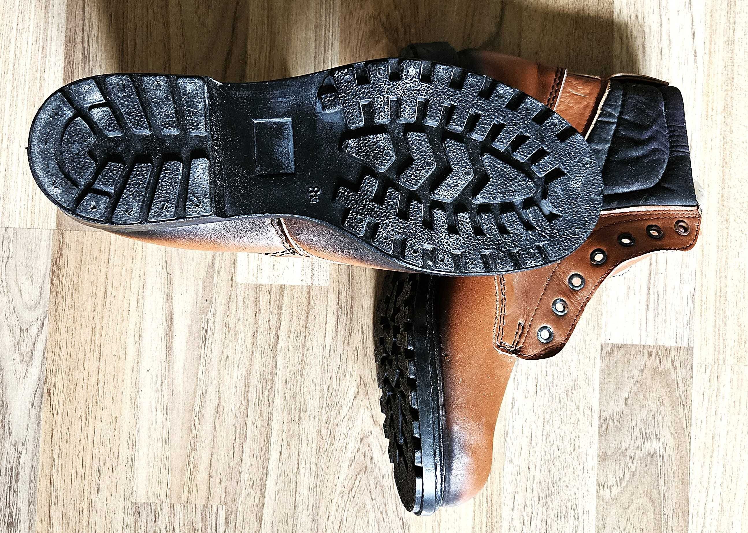 Buty robocze skórzane PRL nieużywane rozmiar 8,5