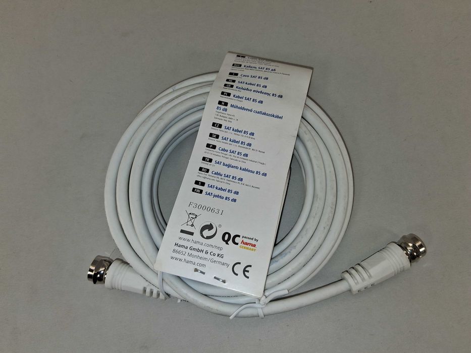 N215 Kabel Antenowy SAT Hama Classic Line 3m F-Plug 85 dB