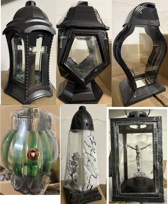 Znicze różne na kartony nowe ładne na cmentarz tradycyjne i na baterie