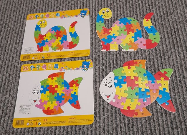 Zestaw układanki puzzle i karty dla dzieci