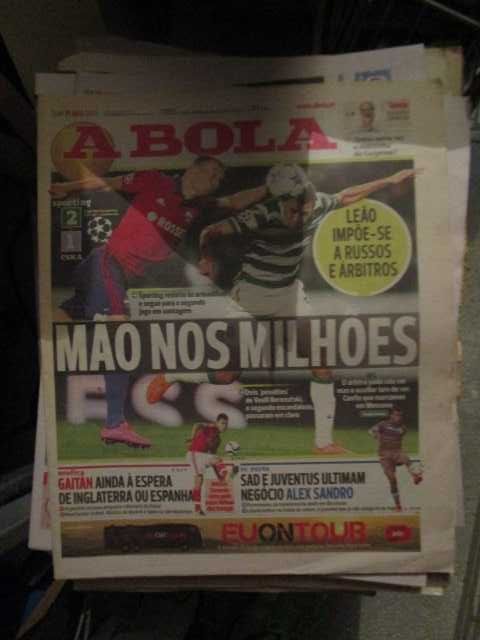 jornais antigos sporting SCP Competições europeias