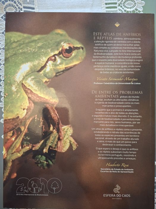 Livro: ATLAS Dos ANFÍBIOS e RÉPTEIS de Portugal