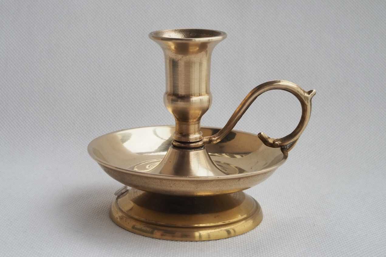Kaganek świecznik mosiężny Vintage unikat mosiądz wysokość 10 cm