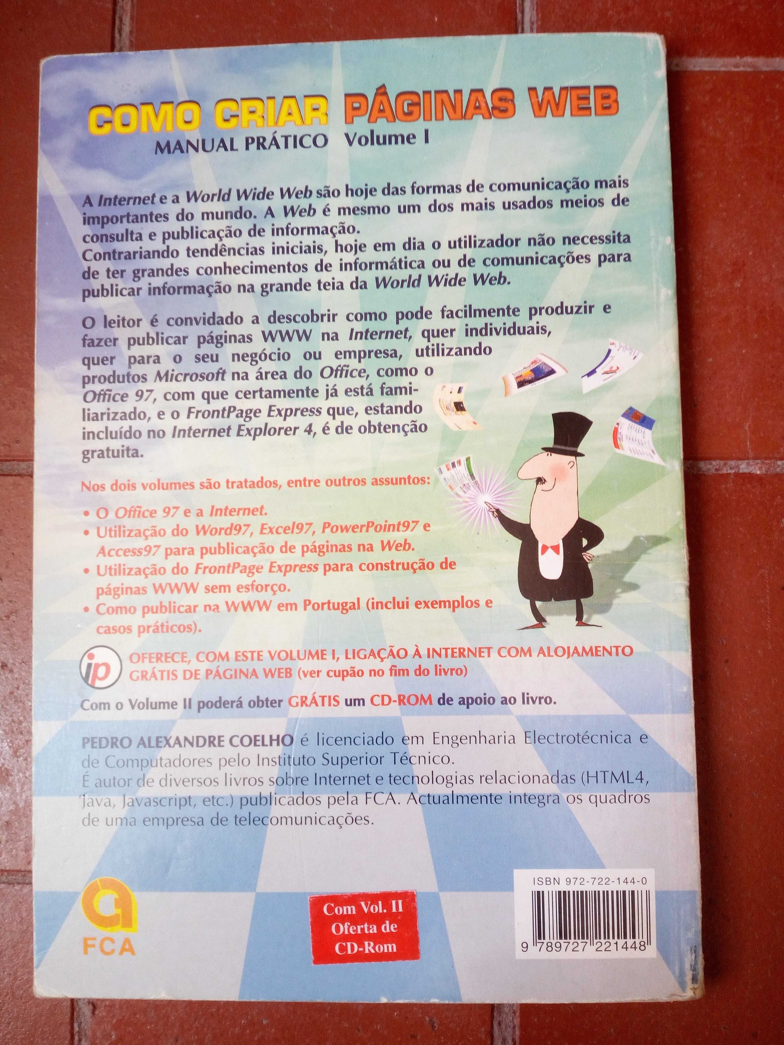 Livro técnico "Como criar páginas Web" de Pedro Coelho