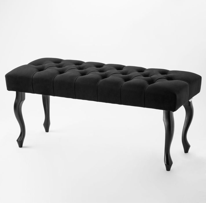 Ławka pikowana czarna CHESTERFIELD