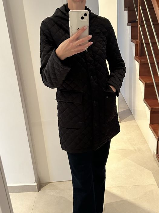 Pikowana kurtka z kapturem. Granatowa. ZARA. Roz. S/M