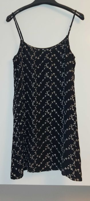 Tunika na ramiączkach - czarno-biała - 38/40