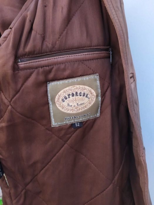 Blusão/Parka pele genuina tam. XXL, cor camel