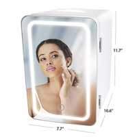Mini lodówka z lustrem Moselota 8L Chłodzi,Grzeje, Lodówka do makijażu