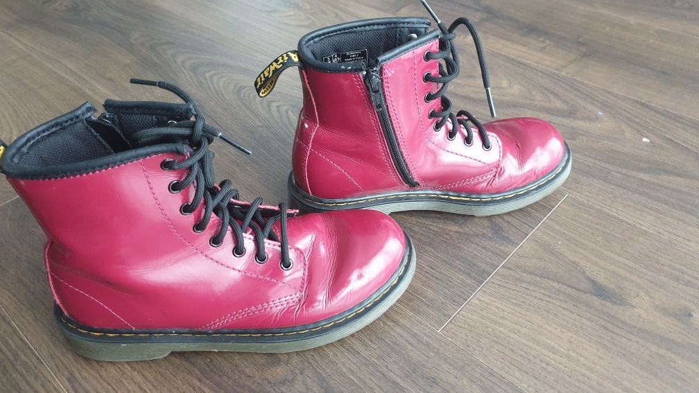 Dr. Martens 1460 J 36 bordowe trzewiki buty martensy