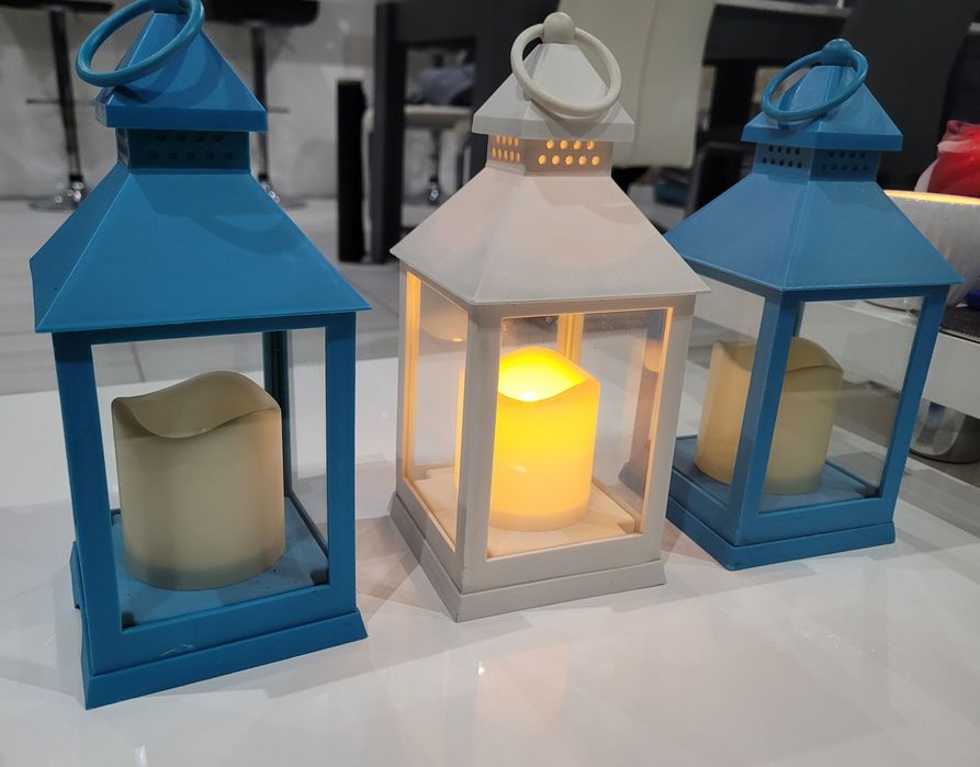 Zestaw lampionów ozdobnych latarenka latarnia świecznik led