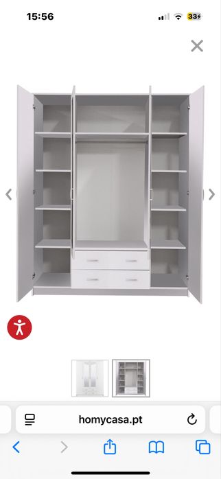 Ropeiro com espelho e gaveta