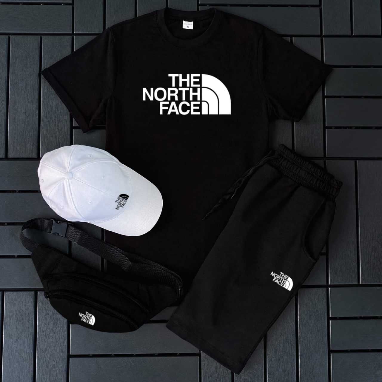 Шорти+футболка The North Face чоловічий спортивний костюм на літо ТНФ