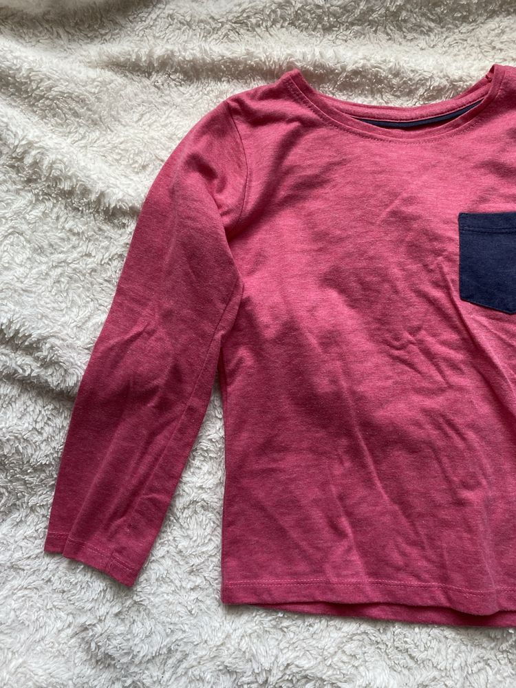 Bluzka na długi rękaw koszulka różowa granatowa 6 lat 116 cm