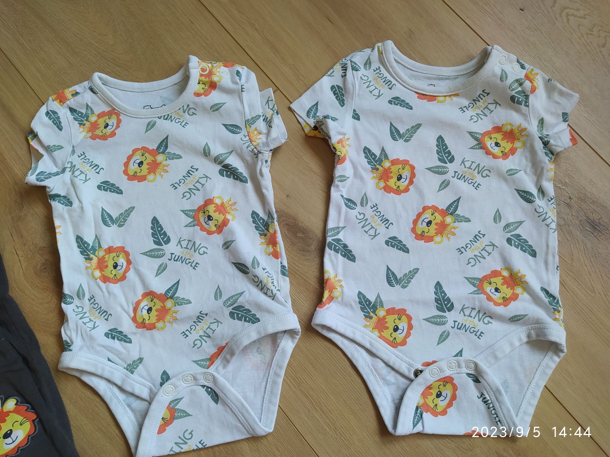 2 x Komplet body i spodnie dla bliźniaków r.68