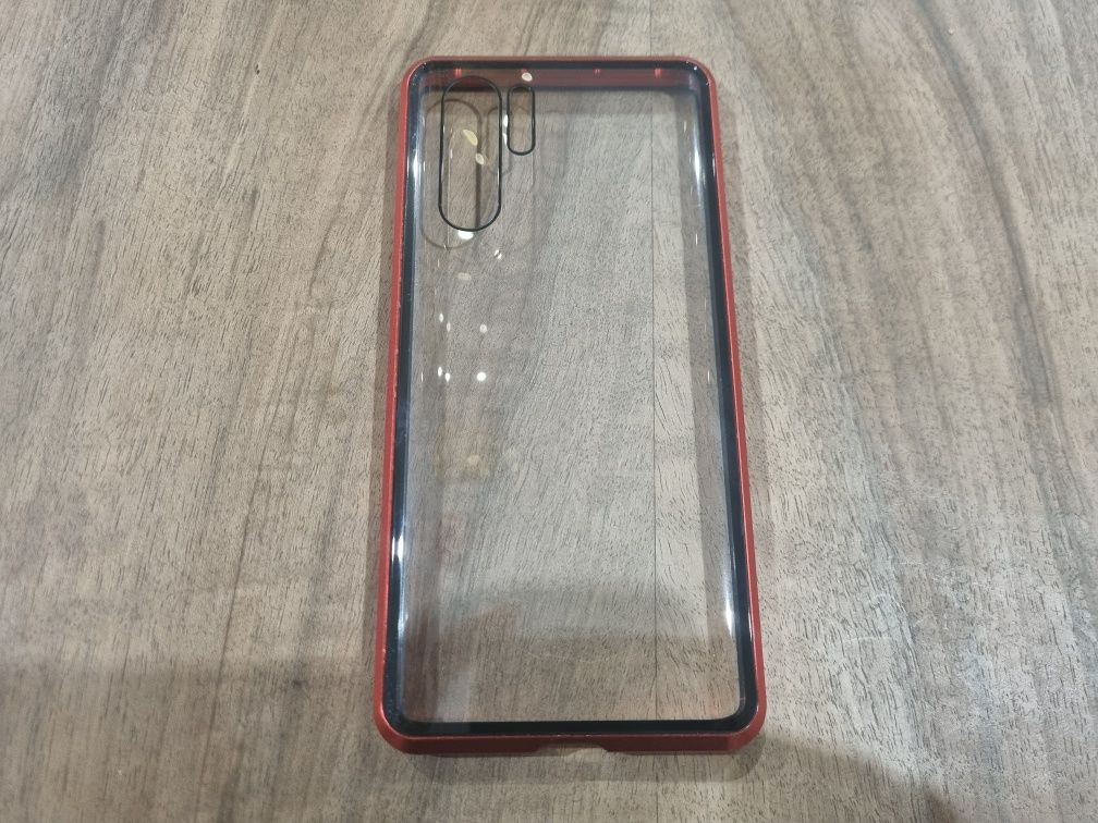 Etui case magnetyczne metalowe dwustronne 3D Huawei P30 Pro czerwony