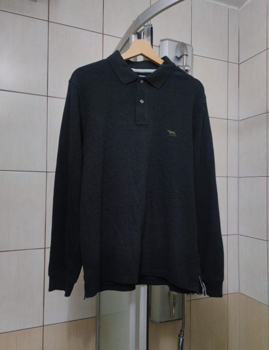 Bluzka koszulka  M szara siwa polo cotton Gunn polo czarna polówka t-s