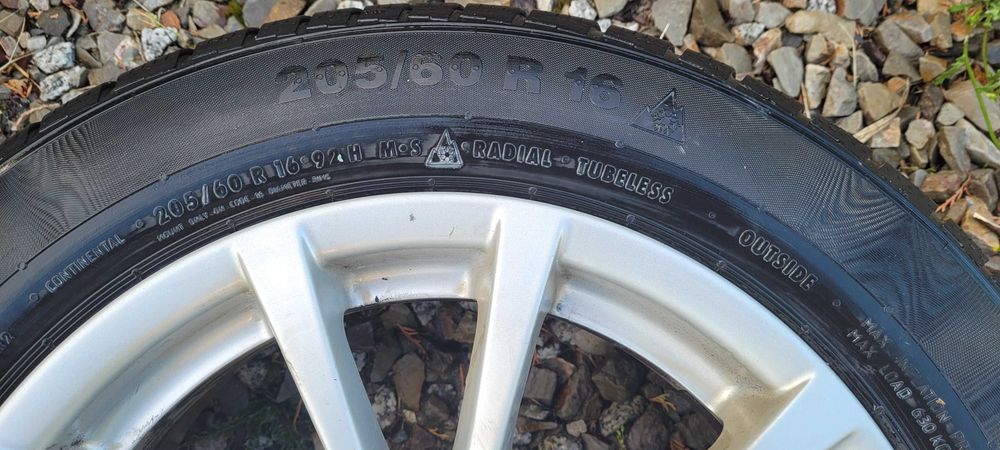 Alufelgi BMW 3   ZIMOWE opony CONTINENTAL 205/60 R16