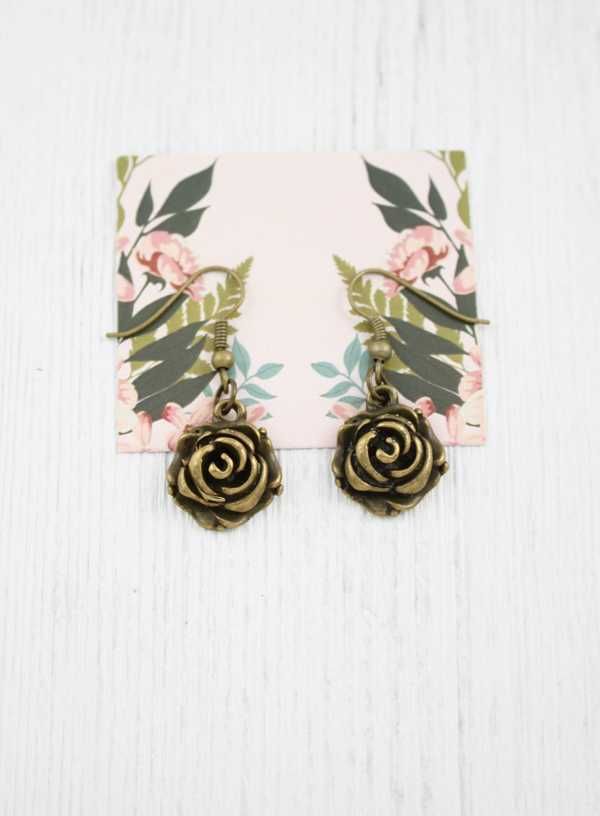 Native Bloom kolczyki RÓŻE vintage retro kwiaty kwiatki NB112
