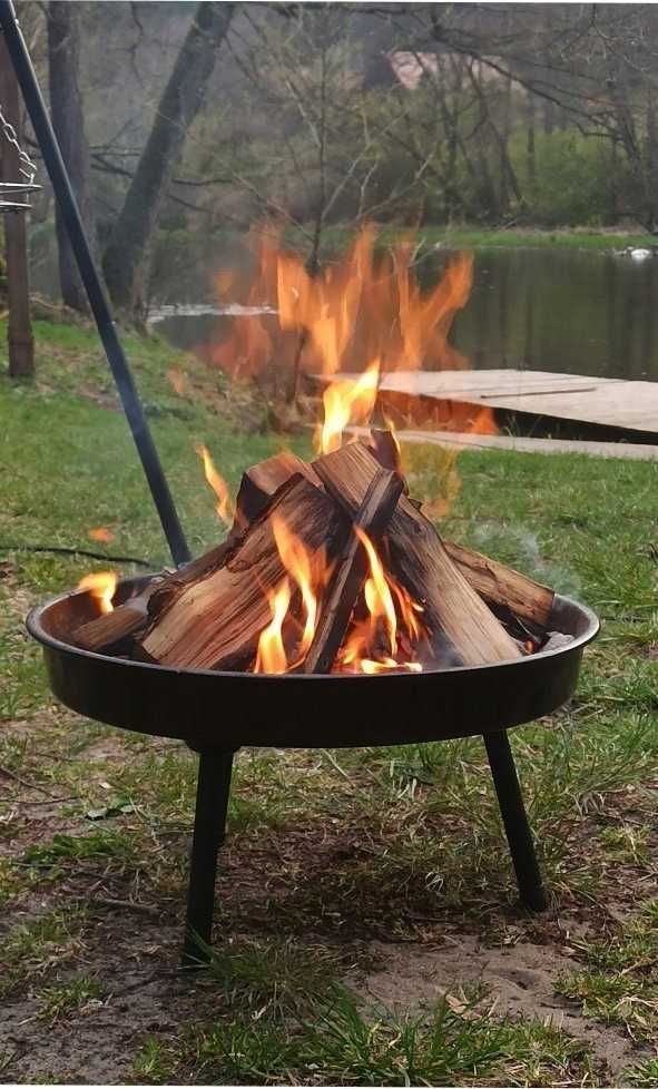 Grill Palenisko ogrodowe + trójnóg + ruszt na wysięgniku cały zestaw