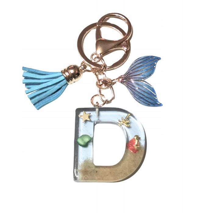 Breloczek Z Literą D - Plażowy Urok, Piękna Ozdoba Do Kluczy