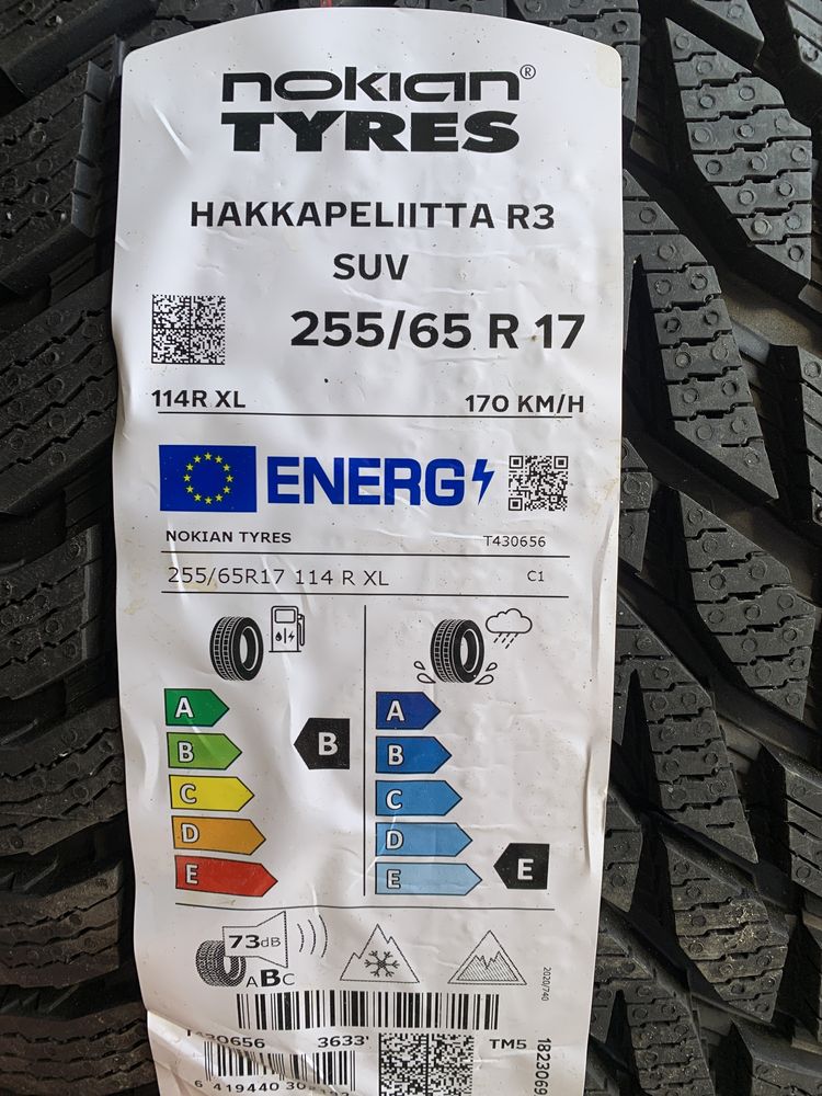 (3+1) нові 255/65R17 Nokian Hakkapeliitta R3+R2 (114R XL) зимові шини
