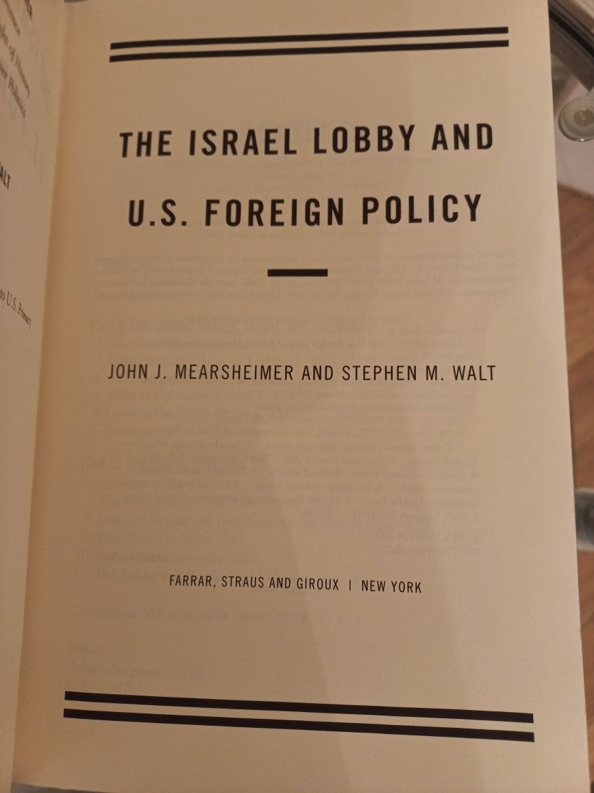 Unikat ! The Israel Lobby U.S. Foreign Policy