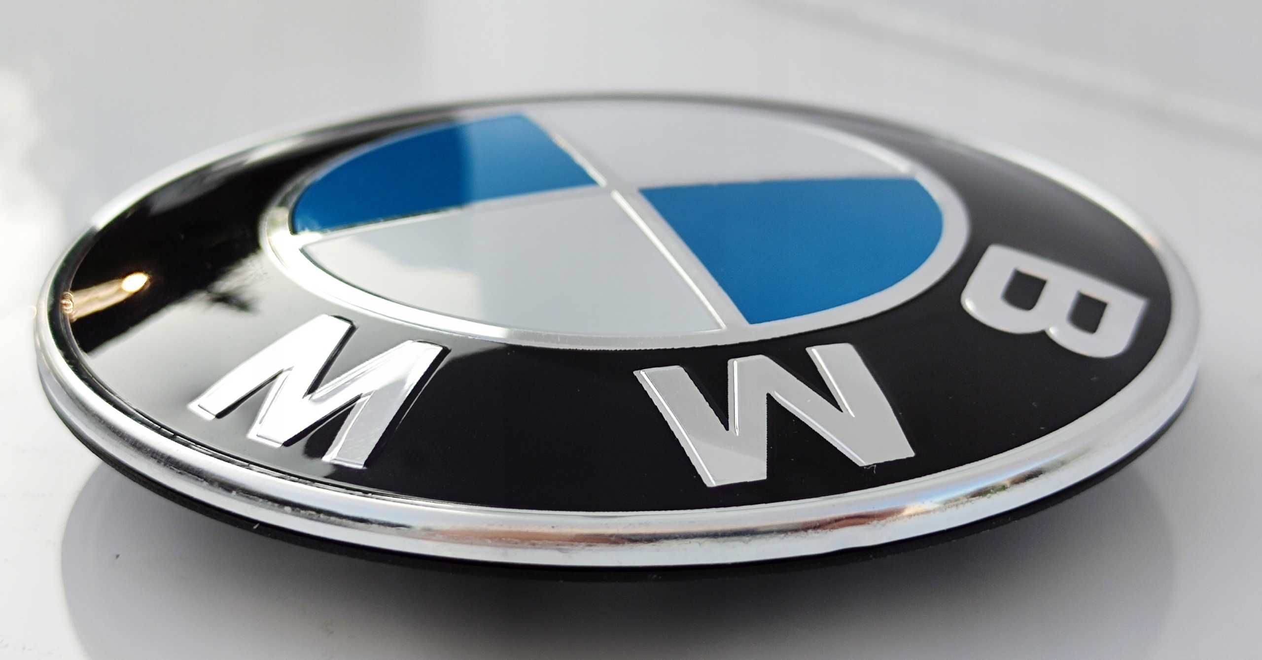Emblemat BMW fi 95mm czarny niebieski połysk znaczek logo