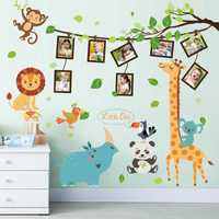 Виниловая декоративная наклейка на стену обои Жираф с фото