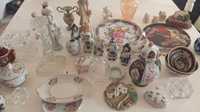 Peças cerca de 50 decorativas antigas porcelana, cristal, marmore