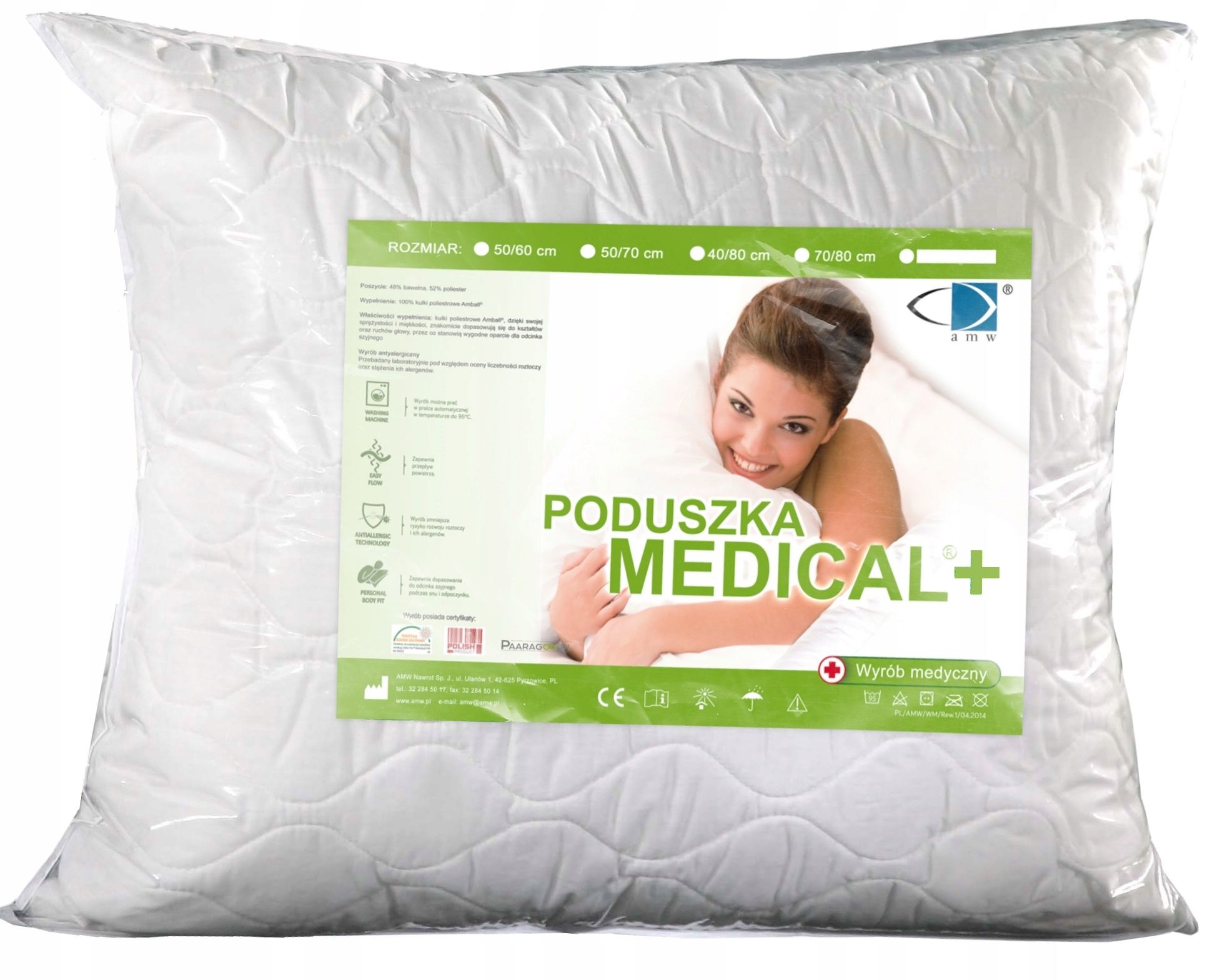 Poduszka antyalergiczna 50x60 Medical biała