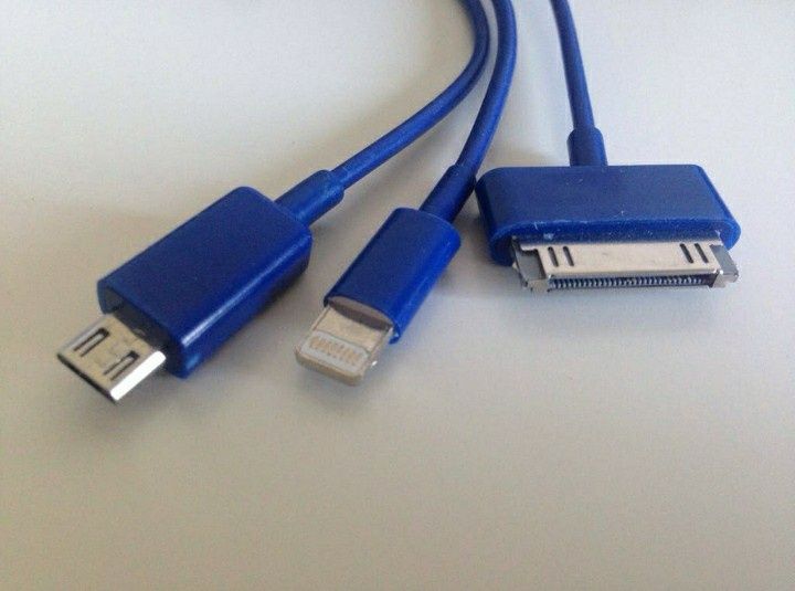 USB 3-in-1 cable for charging iPod, Android phones and iPhone64171261329153121