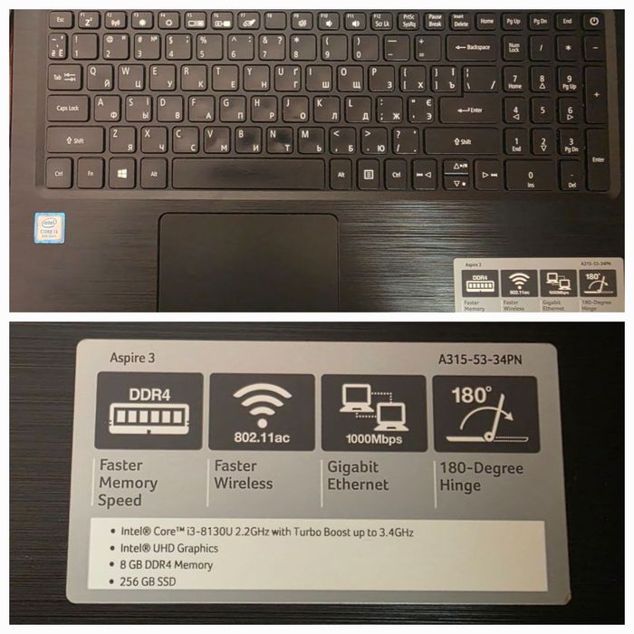 Ноутбук Acer Aspire 3 A 315 - 53 - 34 PN