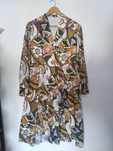 Vestido padrão 70s flores, tamanho M