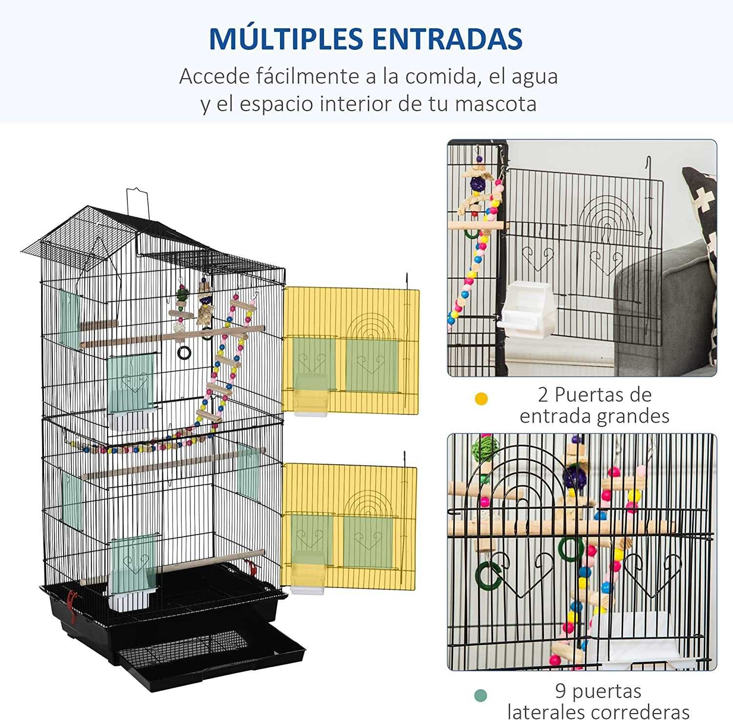 Gaiola para pássaros - nova - 46 x 36 x 100 cm