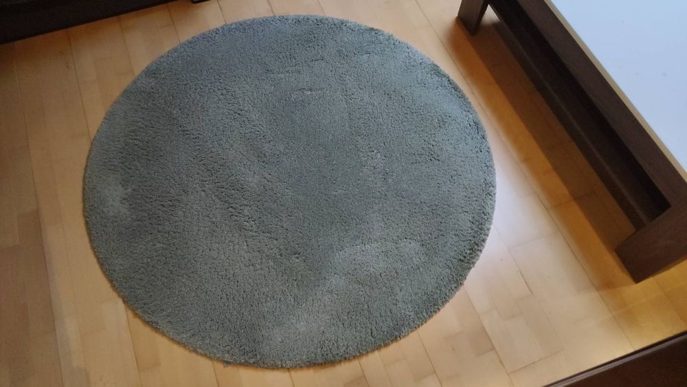 Dwie sztuki - dywan okrągły IKEA 130 cm szary-zielony