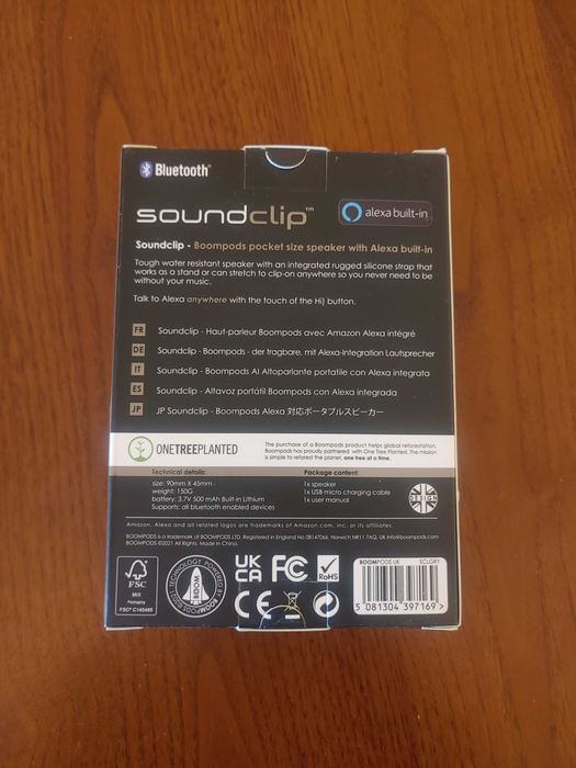 Głośnik Boompods Soundclip Bezprzewodowy Bluetooth Alexa NOWY