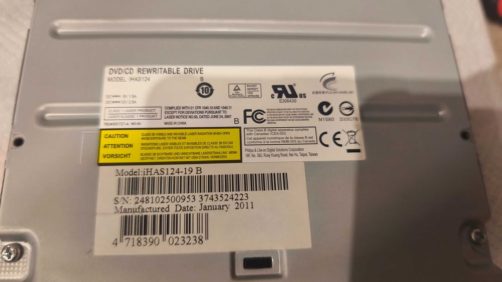 Napęd Nagrywarka DVD wewnętrzna Lite-On iHAS124-19 B
