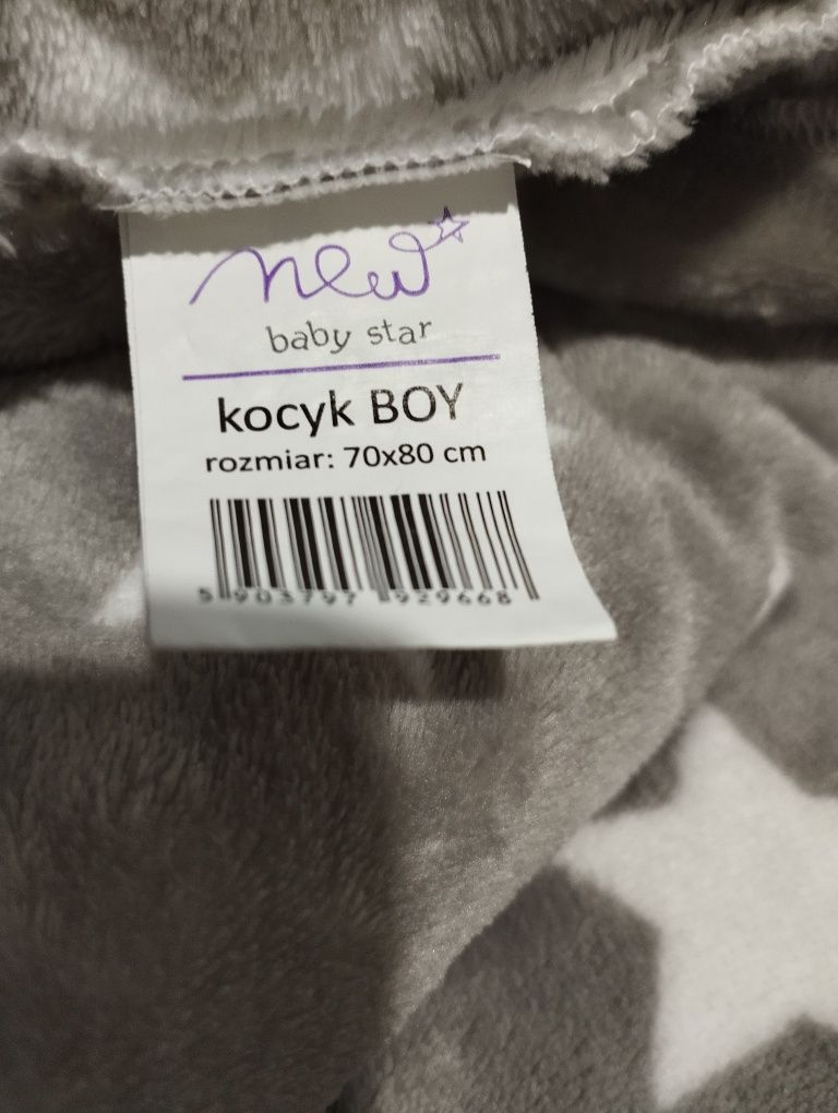 Kocyki szary 100x75 z TK Maxx i 3 sztuki w gwiazdki plus pluszowy Dino