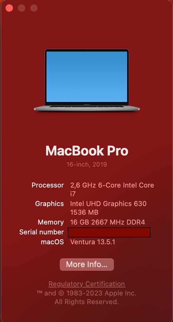 Apple Macbook Pro 16" Touchbar
