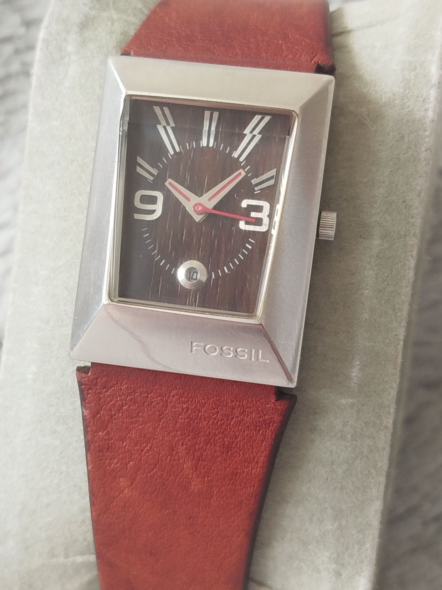Zegarek Fossil Quartz Tank JR-9407 silver brown vintage old money