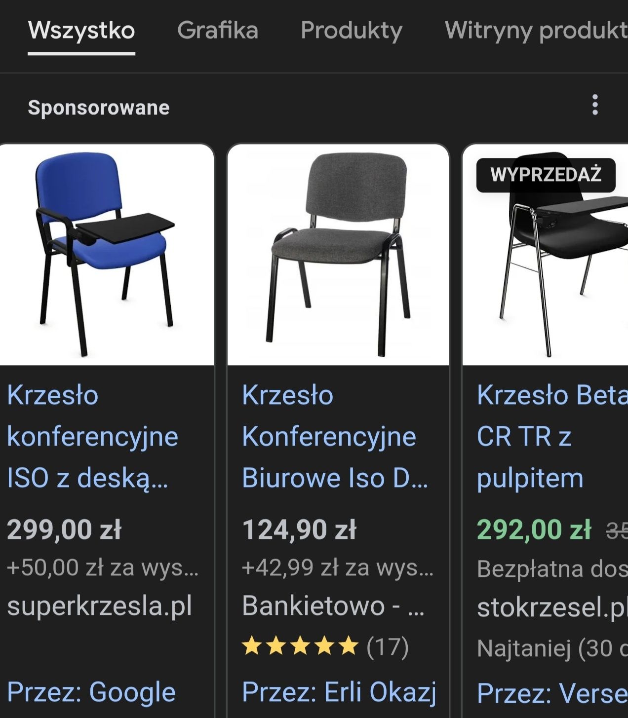 Krzesla konferencyjne brązowe  z tabletem i bez