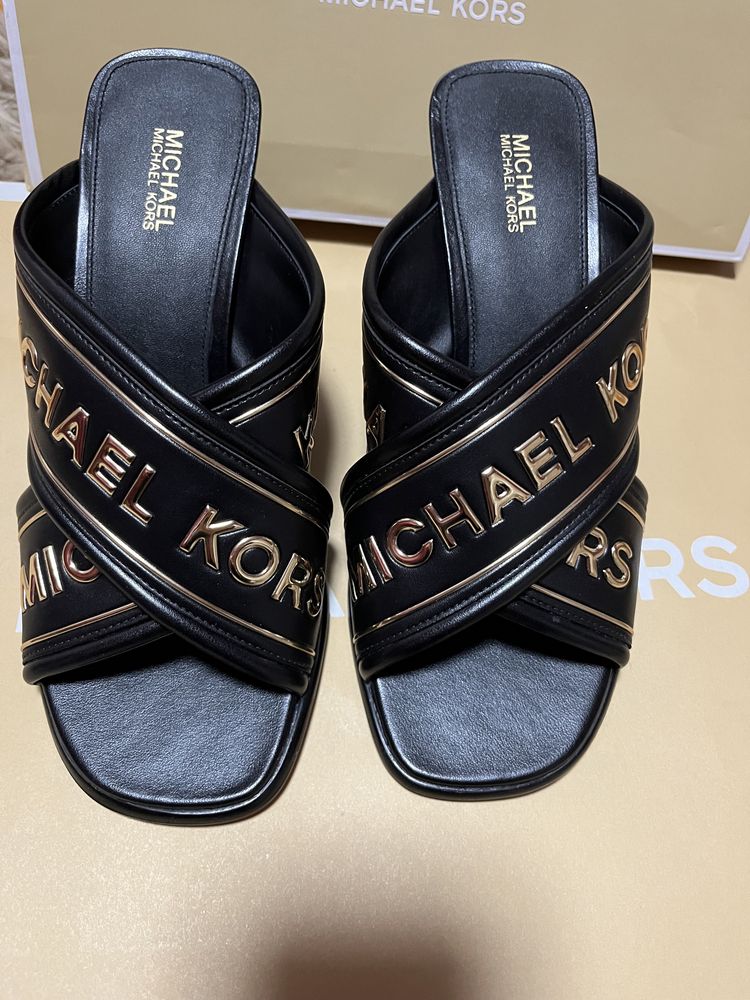 Michael Kors sandały sandałki klapki na obcasie gideon mule sandal 37