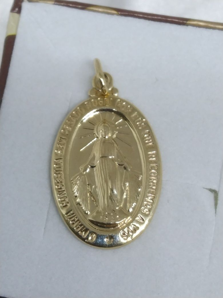Złoty Cudowny medalik wisiorek, złoto 585