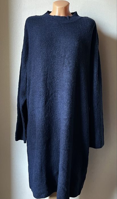 6311 Granatowa sukienka dzianinowa swetrowa Rainbow 48 50