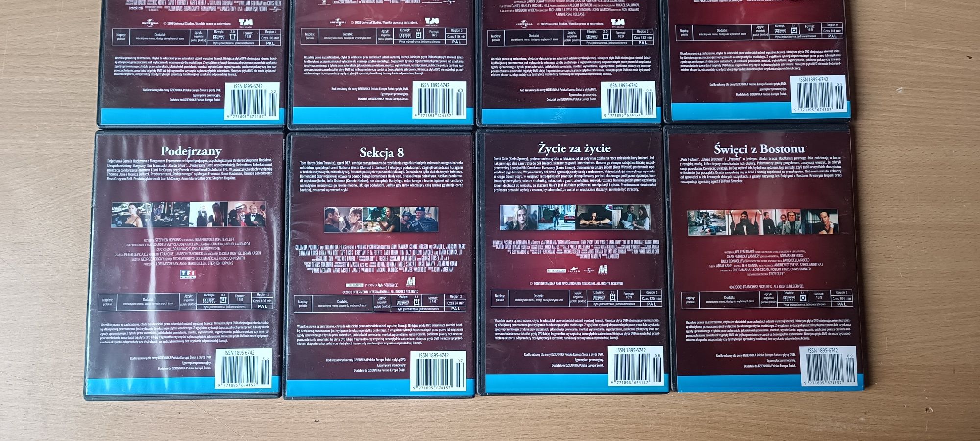 Kolekcja filmów DVD "Fabryka sensacji II" Kinoteka Dziennika 8szt.