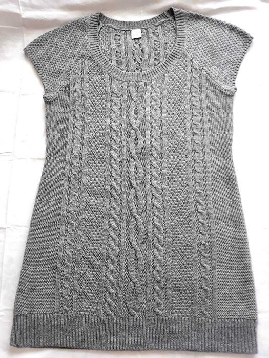 Wełniana tunika jesienno-zimowa XL/XXL r. 48-50 szara