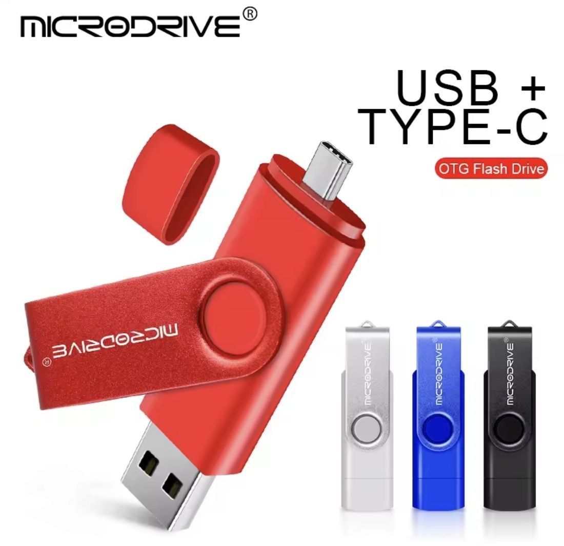 USB Флешка 2в1 128ГБ Type-C/USB для телефону, комп'ютера OTG Microdriv
