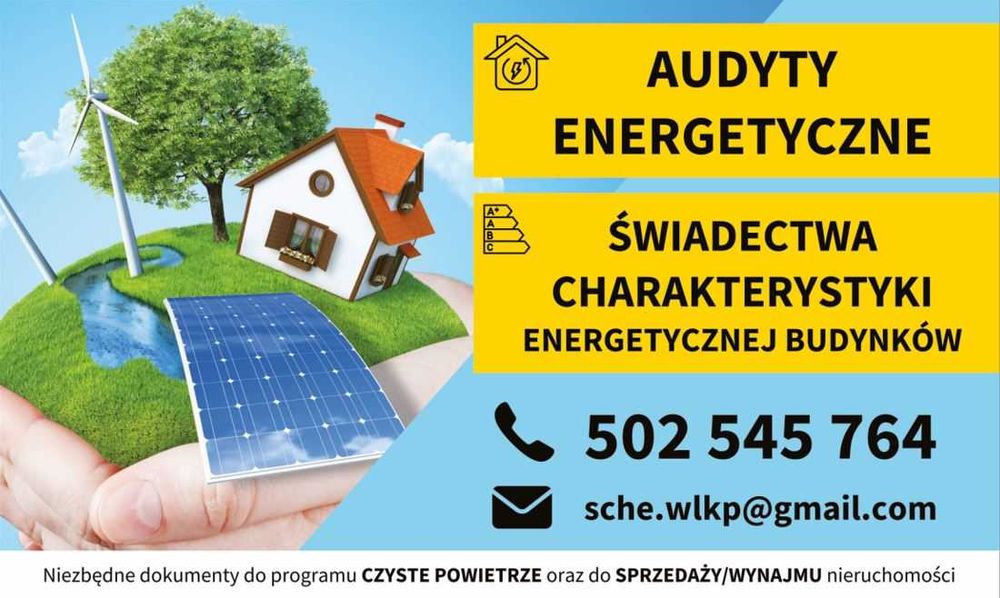 Audyty Energetyczne/Świadectwa Charakterystyki Energetycznej Budynku