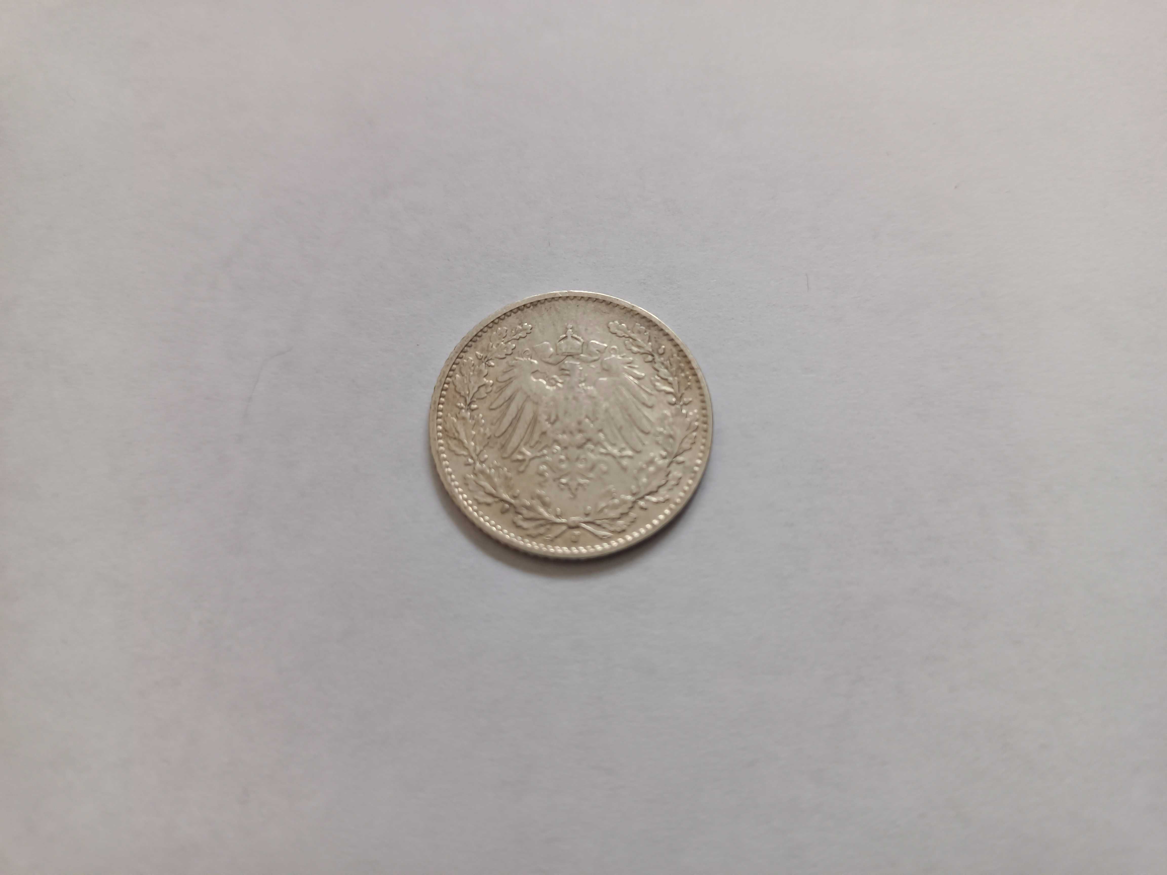 Moneta srebrna 1/2 marki 1908 Niemcy